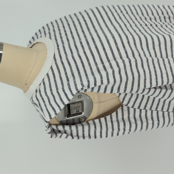 Le Lis Striped Boxy Tank Shirt White Gray S nautical preppy casual classic - Picture 4 of 7